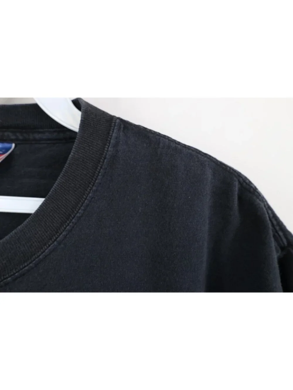 Vintage 90s Y2K Champion Mens Medium Distressed Spell Out T-Shirt Black Cotton - Picture 9 of 14